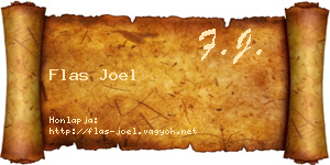 Flas Joel névjegykártya